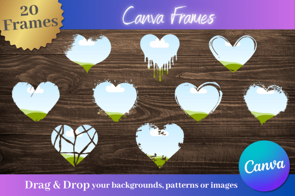 20 Custom Heart Shaped Canva Frames for Creative Projects