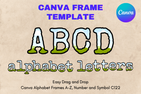 Canva Letters Frame Alphabet Template122: A Modern Design Asset