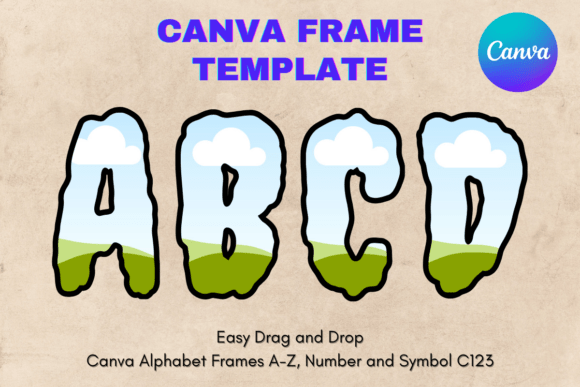Canva Letters Frame Alphabet Template123: A Modern Design Asset