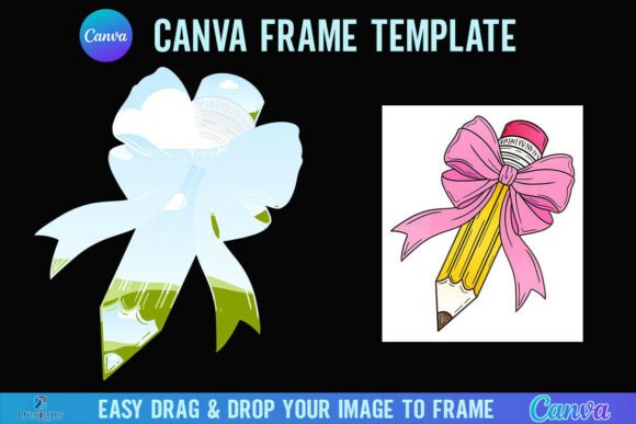 Coquette Pencil Bow Canva Frame: A Teacher's Design Ally