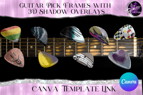 Guitar Pick Frame & 3D Shadow Overlay: Deepen Your Music Designs