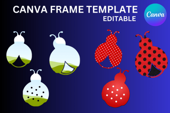 Ladybug Ladybird Canva Frame: Charm for Digital Design