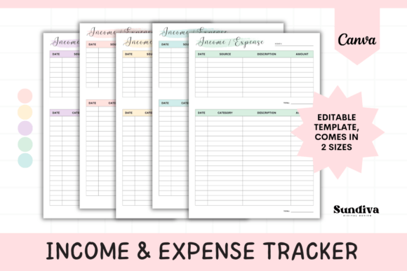 Master Your Budget with Income & Expense Tracker Sheet Canva 4