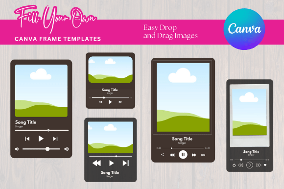 Music Player Canva Frame Mockup Bundle: Effortless Design