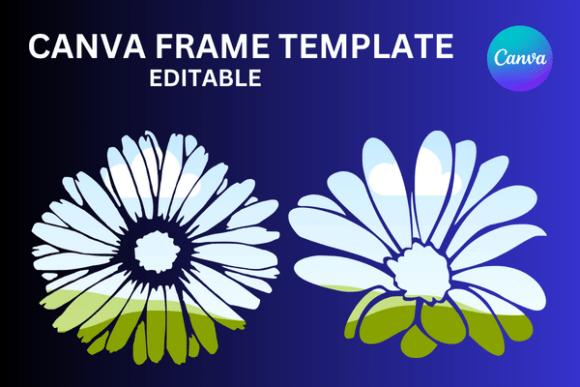 Stunning Daisy Flowers Canva Frame Template for Designers